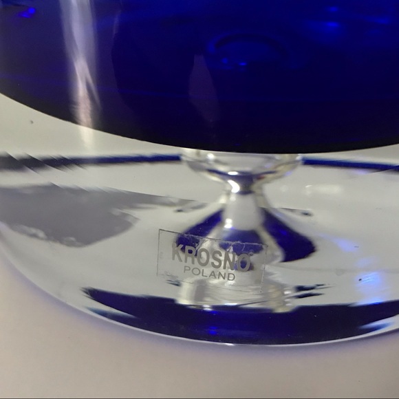 ❌SOLD❌ Krosno Poland Cobalt Blue Bubble Decanter - Picture 6 of 10